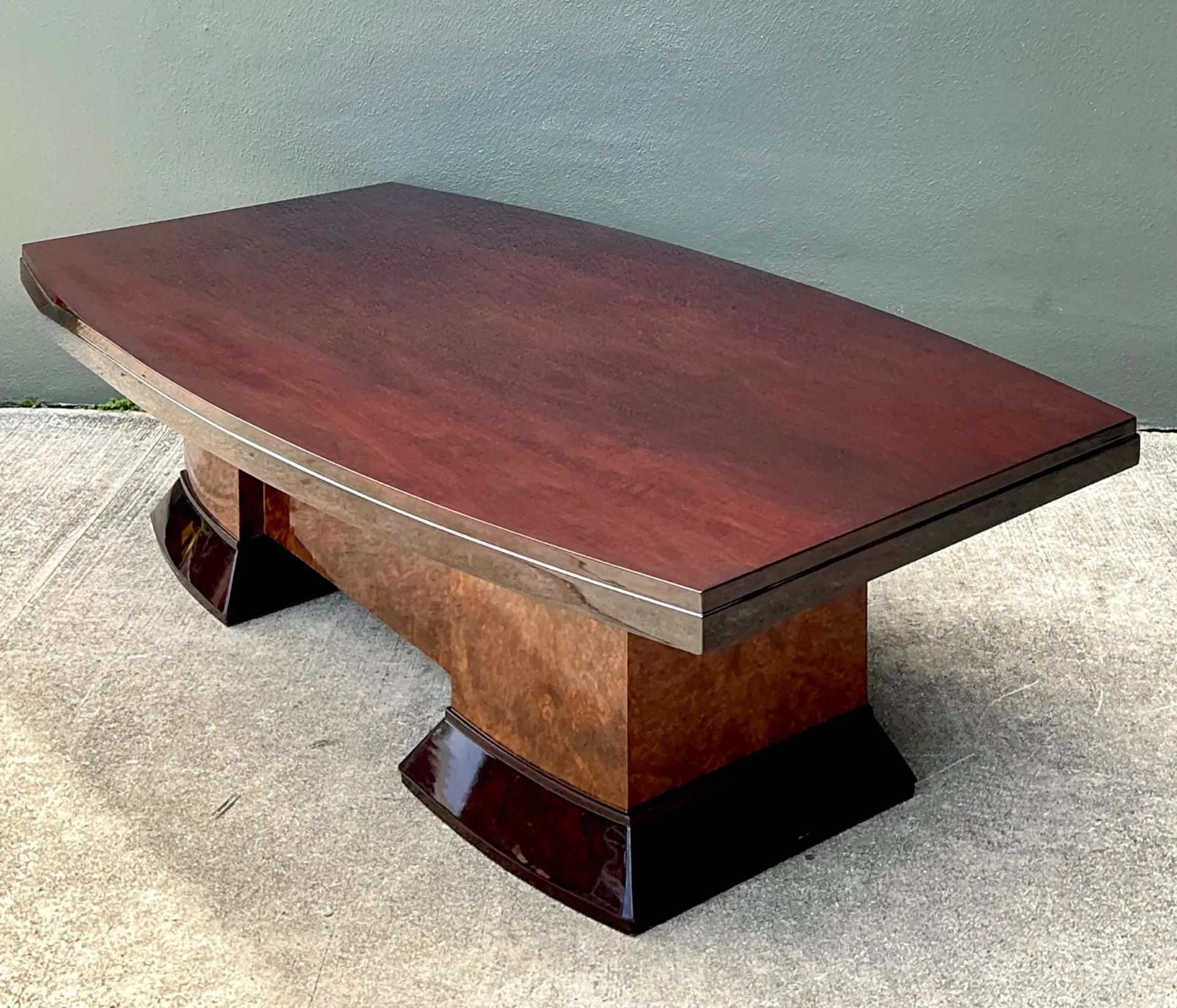 Vintage Custom Deco Two Tone Burl Coffee Table — additional photo 1