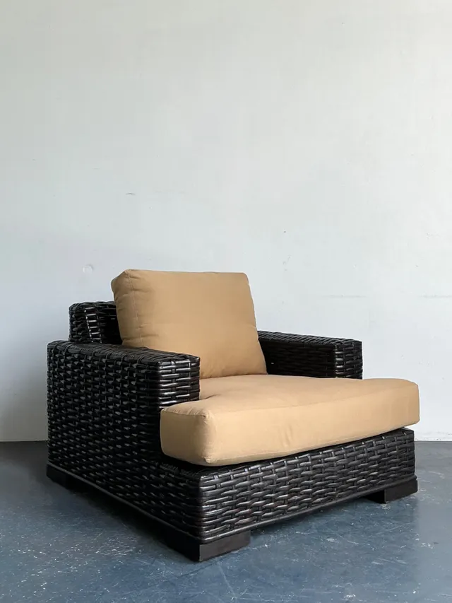 Vintage Ralph Lauren “Modern Organic” Woven Rattan Lounge Chair — additional photo 5