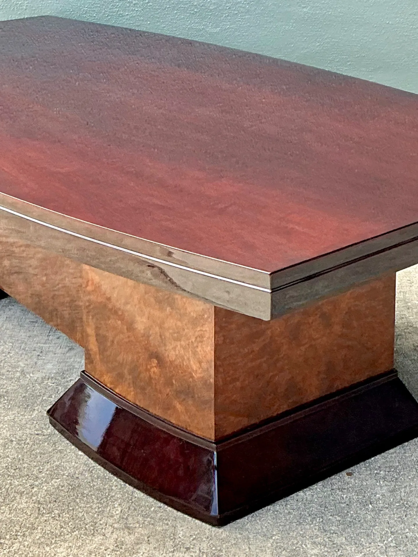 Vintage Custom Deco Two Tone Burl Coffee Table — additional photo 5