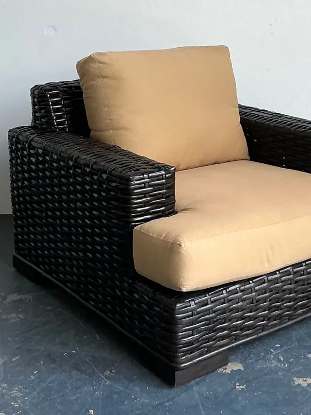 Vintage Ralph Lauren “Modern Organic” Woven Rattan Lounge Chair — additional photo 2