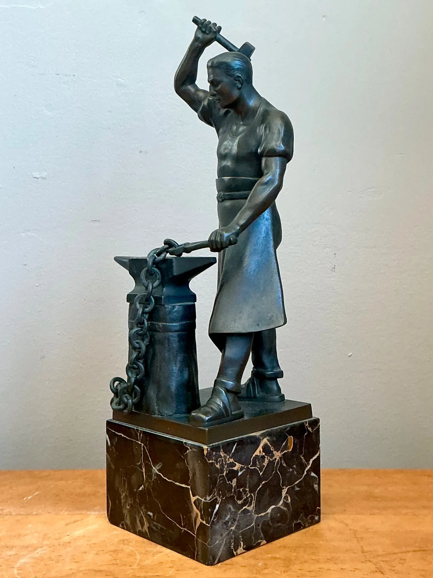 Vintage Bronze Blacksmith Sculpture — additional photo 3