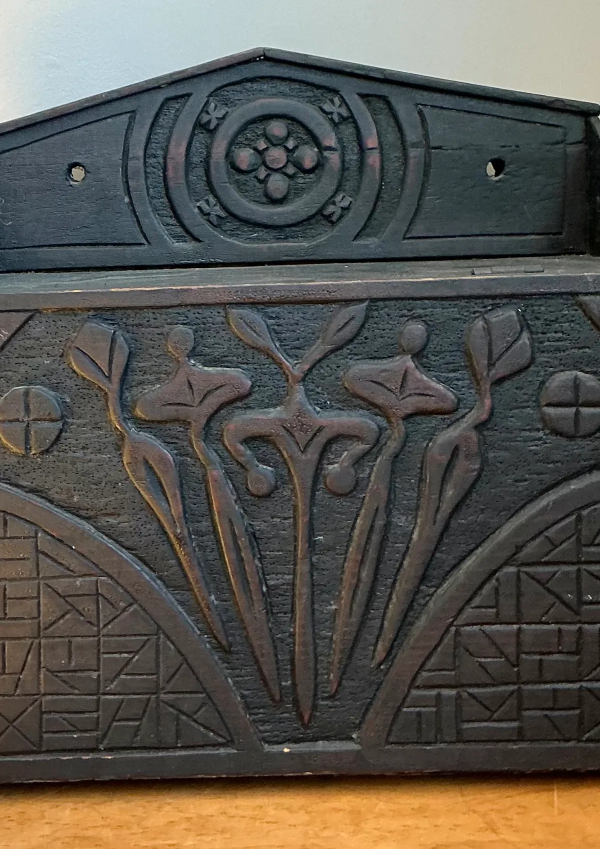 Vintage Wood Carved Storage Wall Box — additional photo 7
