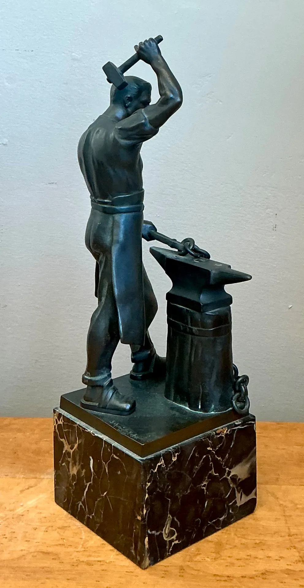Vintage Bronze Blacksmith Sculpture — additional photo 6