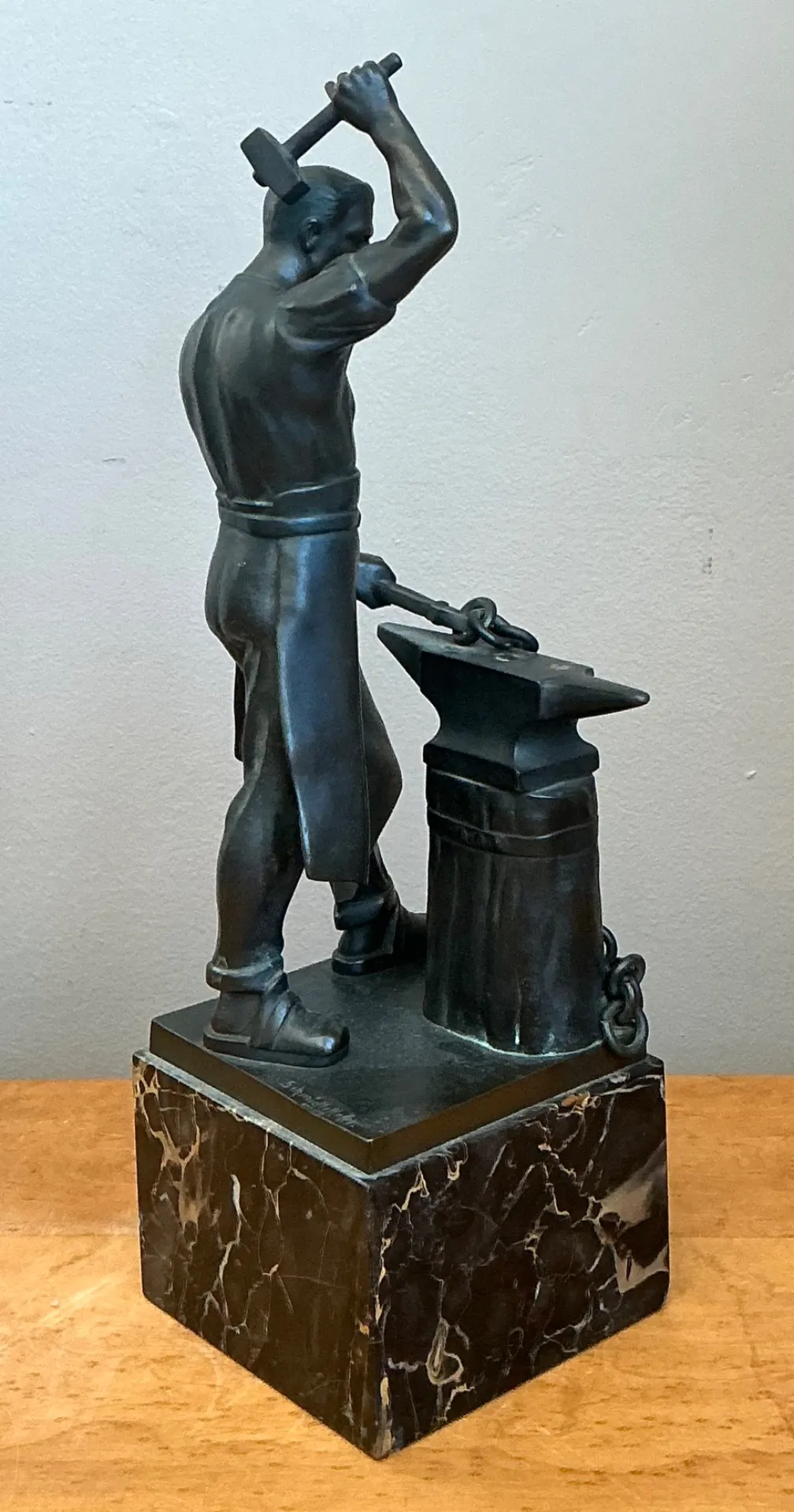 Vintage Bronze Blacksmith Sculpture — additional photo 4