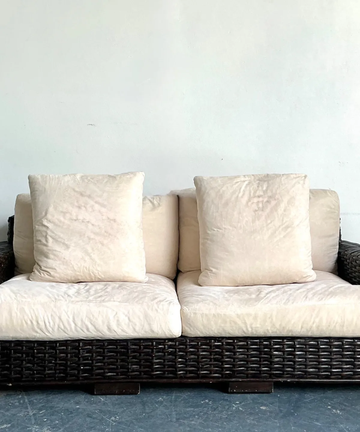 Vintage Ralph Lauren Woven Rattan Three-Seat Sofa — additional photo 2