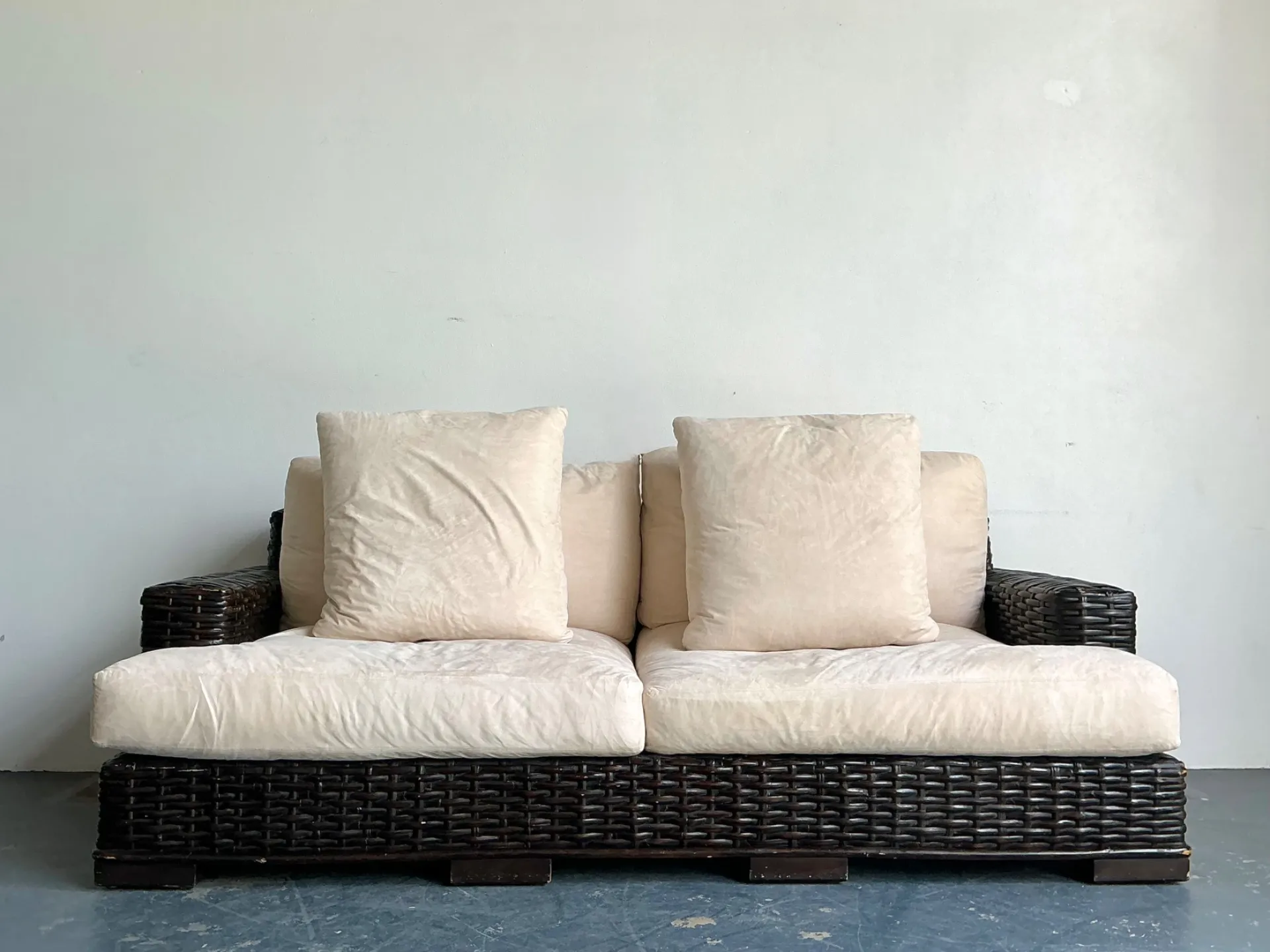 Vintage Ralph Lauren Woven Rattan Three-Seat Sofa — additional photo 5