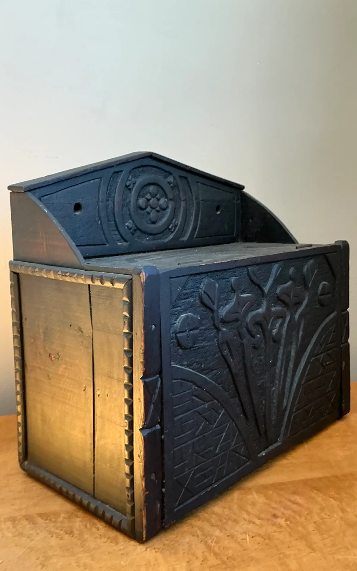 Vintage Wood Carved Storage Wall Box — additional photo 8