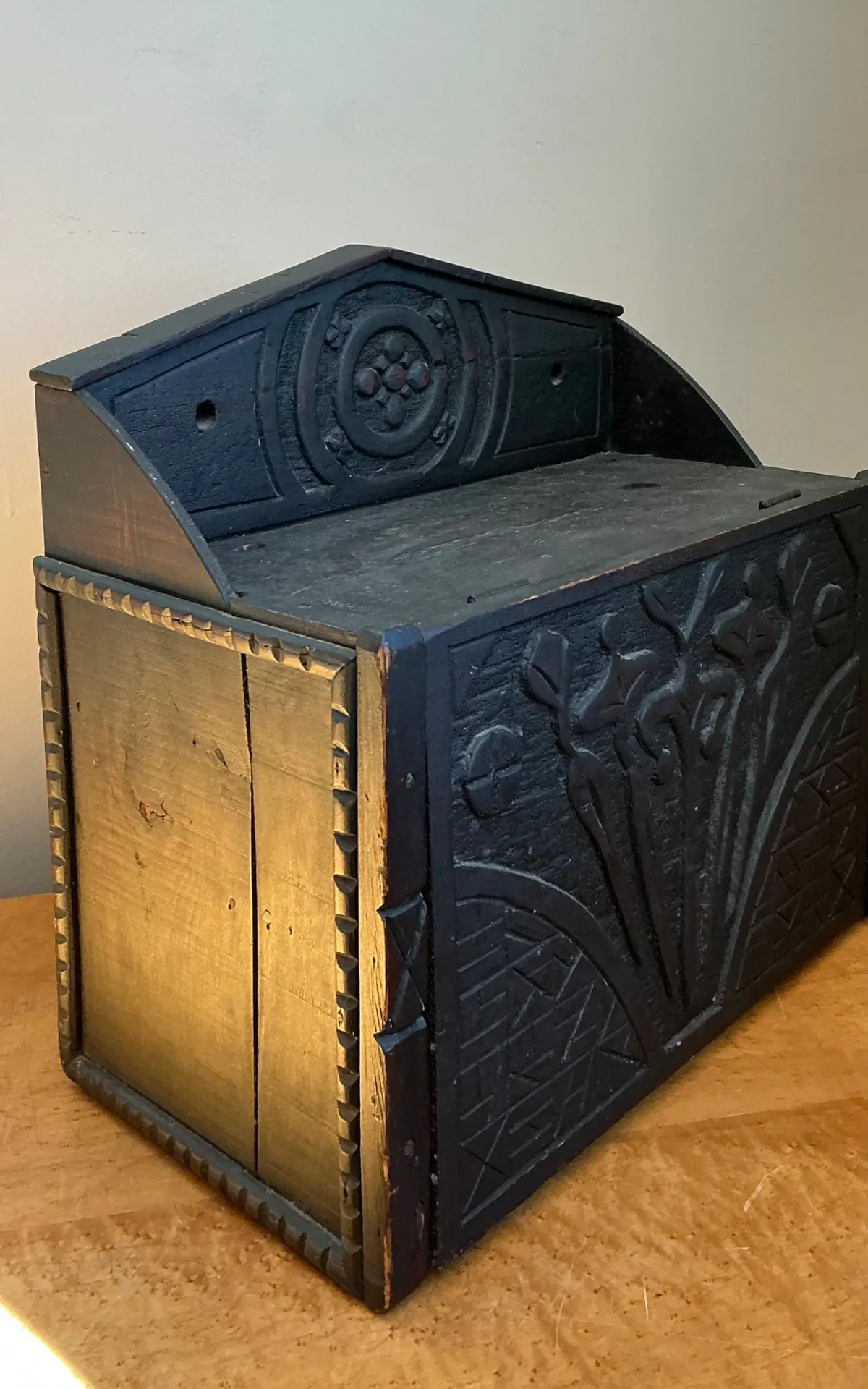 Vintage Wood Carved Storage Wall Box — additional photo 2