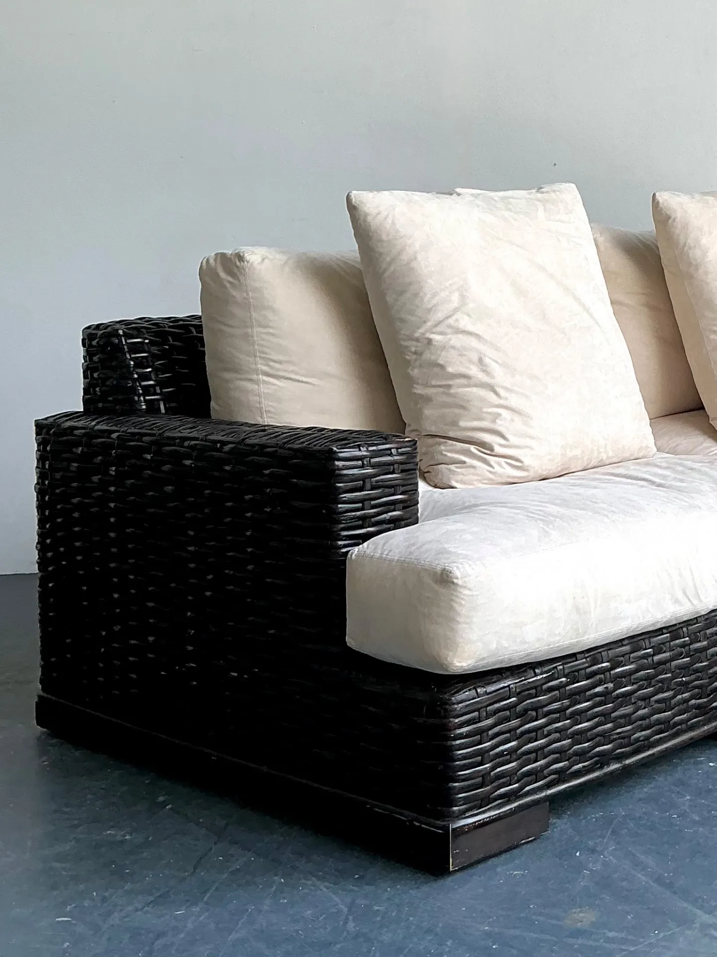 Vintage Ralph Lauren Woven Rattan Three-Seat Sofa — additional photo 8