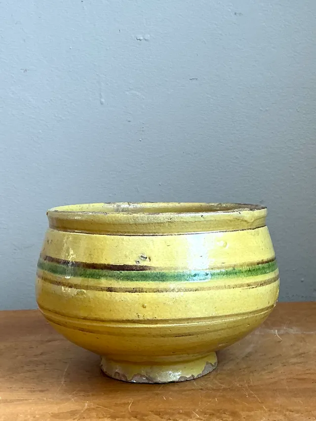 Vintage Striped Earthenware Decorative Bowl — additional photo 7
