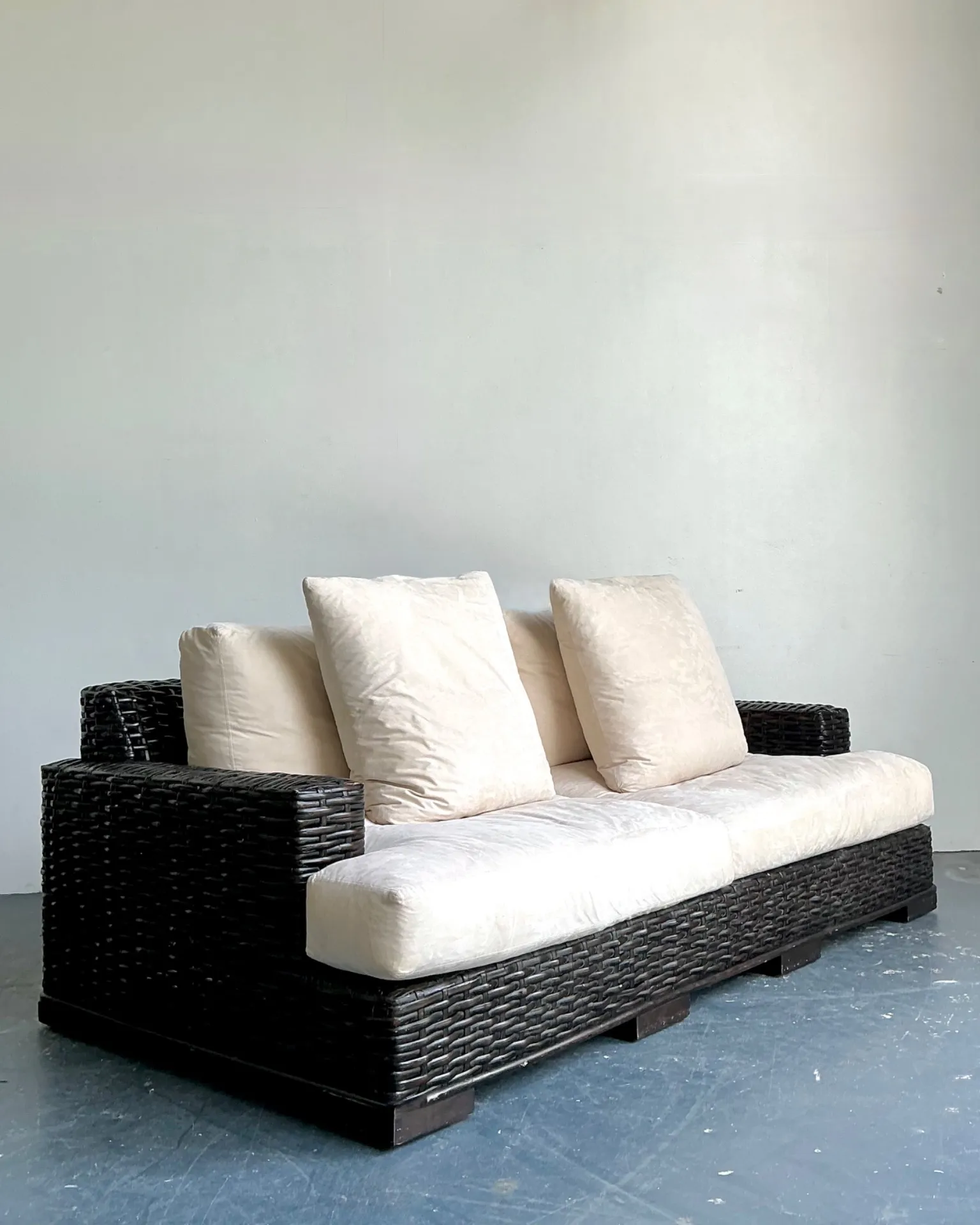 Vintage Ralph Lauren Woven Rattan Three-Seat Sofa — additional photo 3