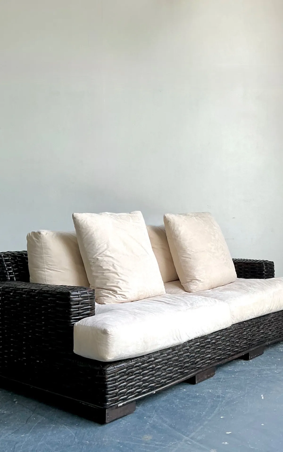 Vintage Ralph Lauren Woven Rattan Three-Seat Sofa — additional photo 3