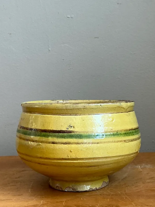 Vintage Striped Earthenware Decorative Bowl — additional photo 5