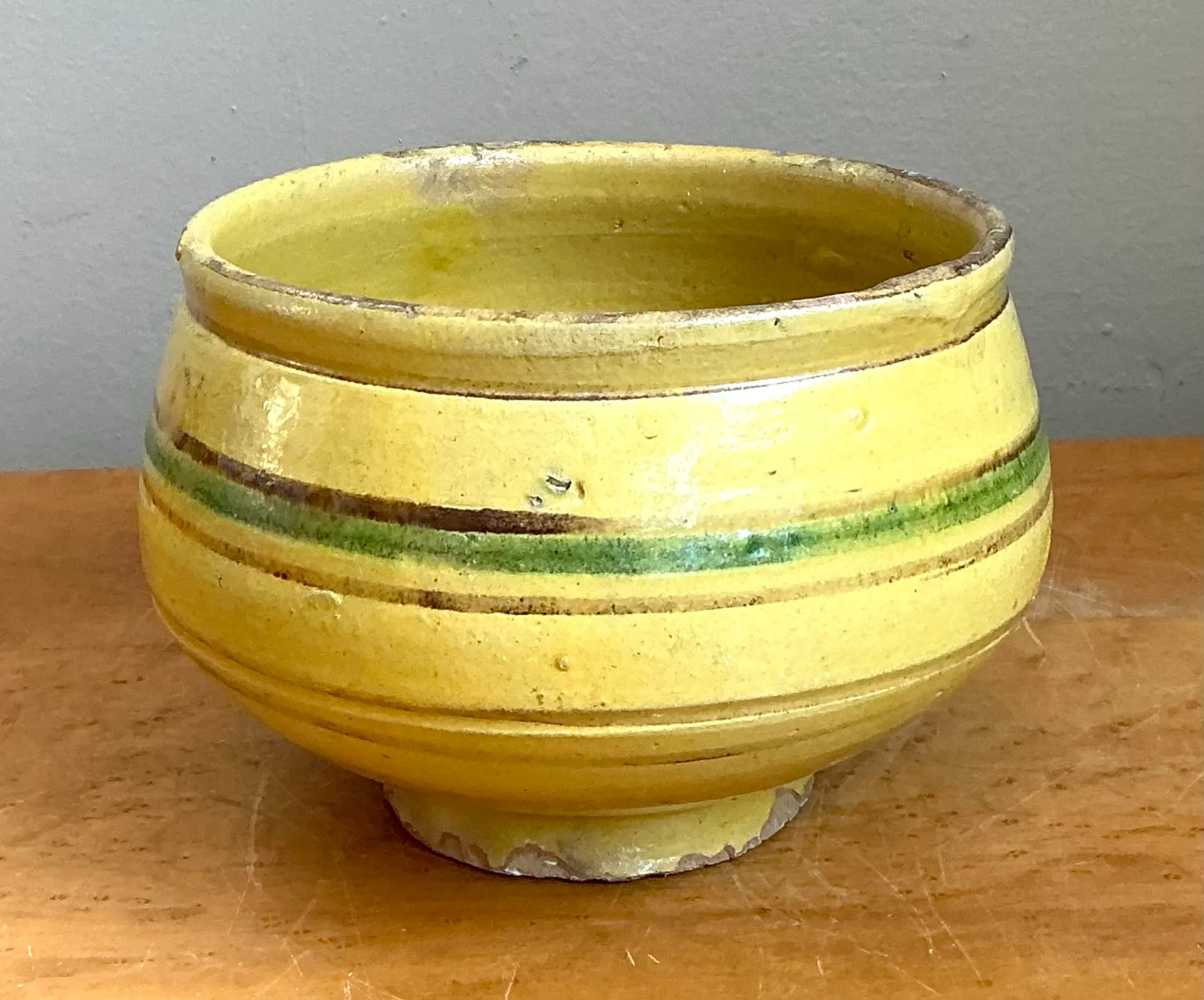 Vintage Striped Earthenware Decorative Bowl — additional photo 3