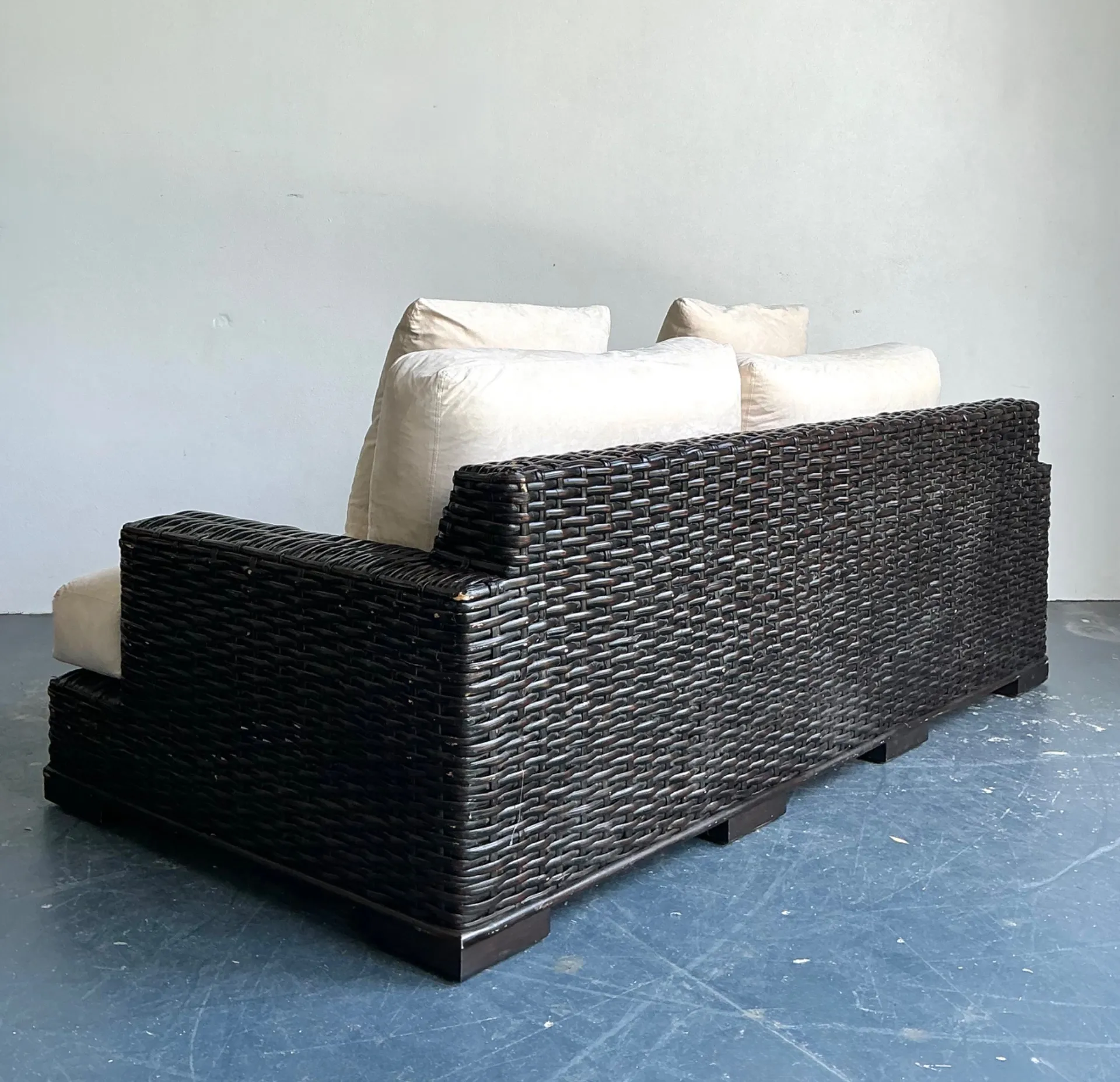 Vintage Ralph Lauren Woven Rattan Three-Seat Sofa — additional photo 4