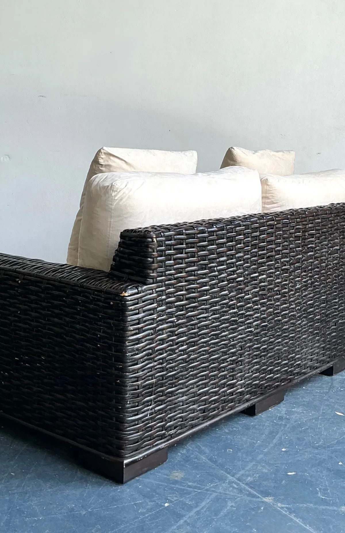 Vintage Ralph Lauren Woven Rattan Three-Seat Sofa — additional photo 4
