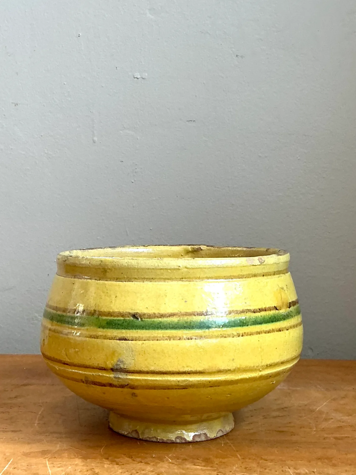 Vintage Striped Earthenware Decorative Bowl — additional photo 6