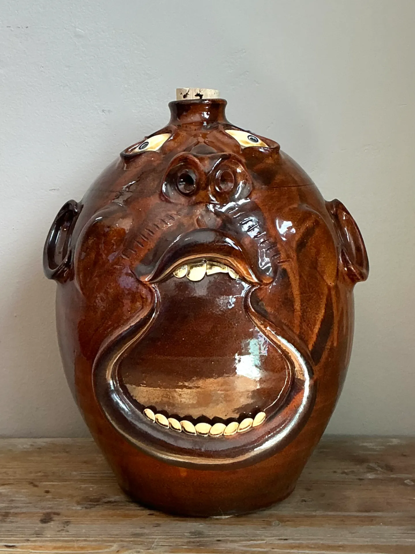 Vintage Brown Ceramic Face Jug — additional photo 6