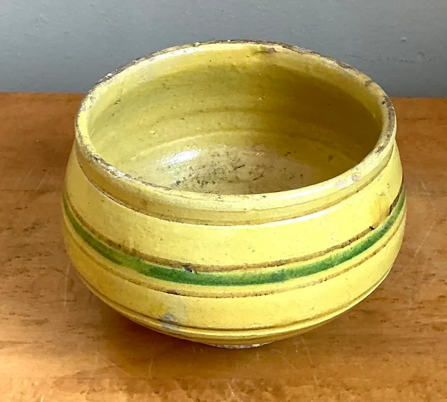 Vintage Striped Earthenware Decorative Bowl — additional photo 8