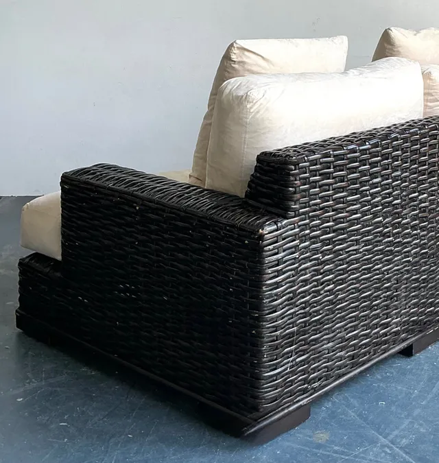 Vintage Ralph Lauren Woven Rattan Three-Seat Sofa — additional photo 6