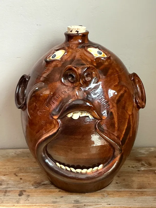 Vintage Brown Ceramic Face Jug — additional photo 8