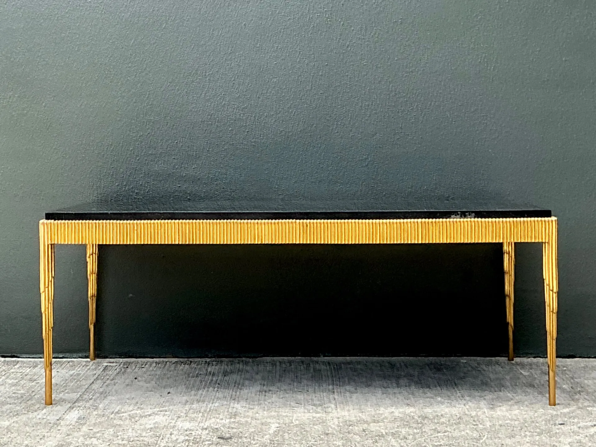 Vintage Gilt Metal and Stone Cocktail Table — additional photo 6