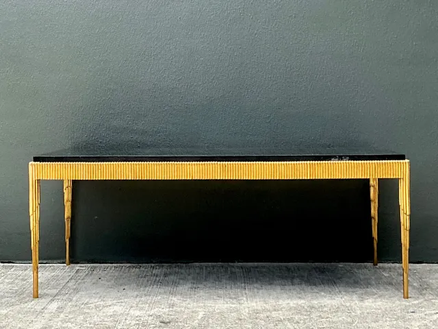 Vintage Gilt Metal and Stone Cocktail Table — additional photo 6