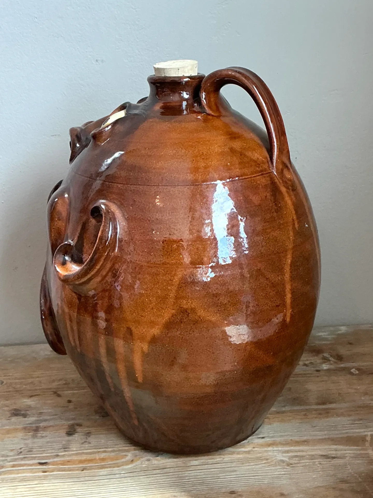 Vintage Brown Ceramic Face Jug — additional photo 4