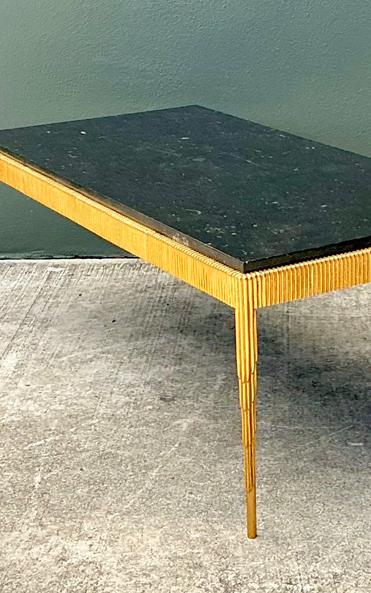 Vintage Gilt Metal and Stone Cocktail Table — additional photo 3