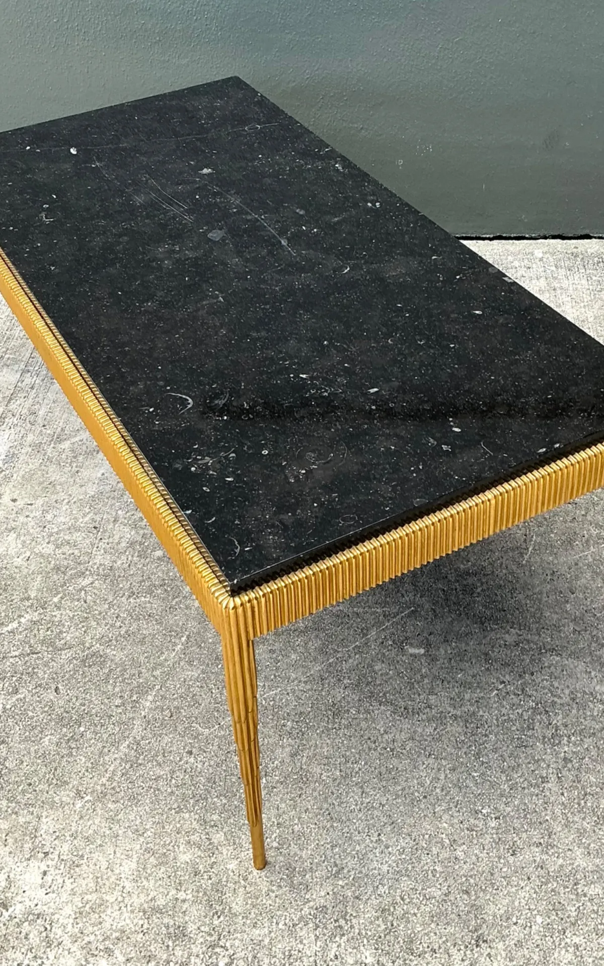 Vintage Gilt Metal and Stone Cocktail Table — additional photo 2