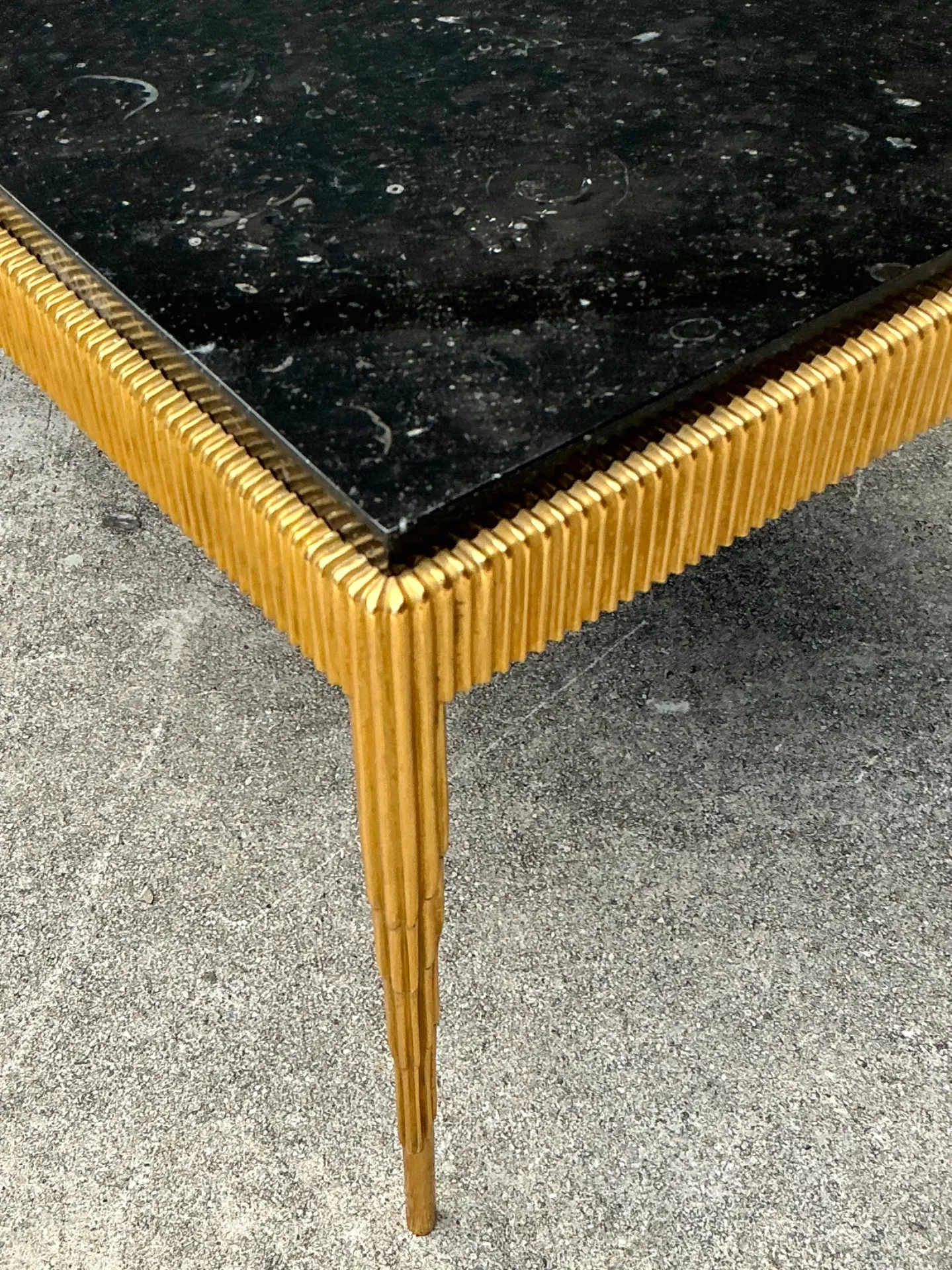 Vintage Gilt Metal and Stone Cocktail Table — additional photo 5