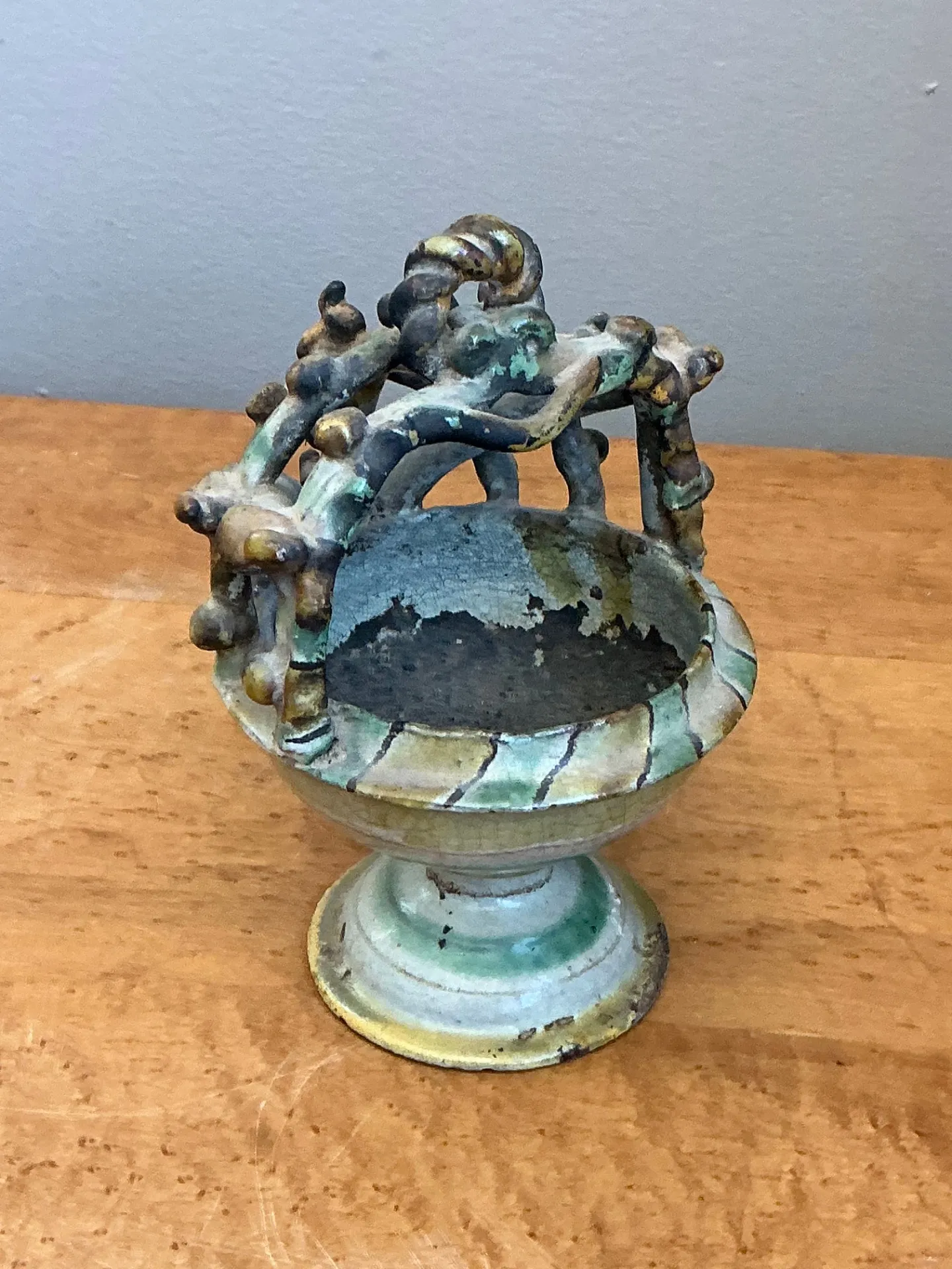 Vintage Polychrome Ceramic Crown Incensario — additional photo 7