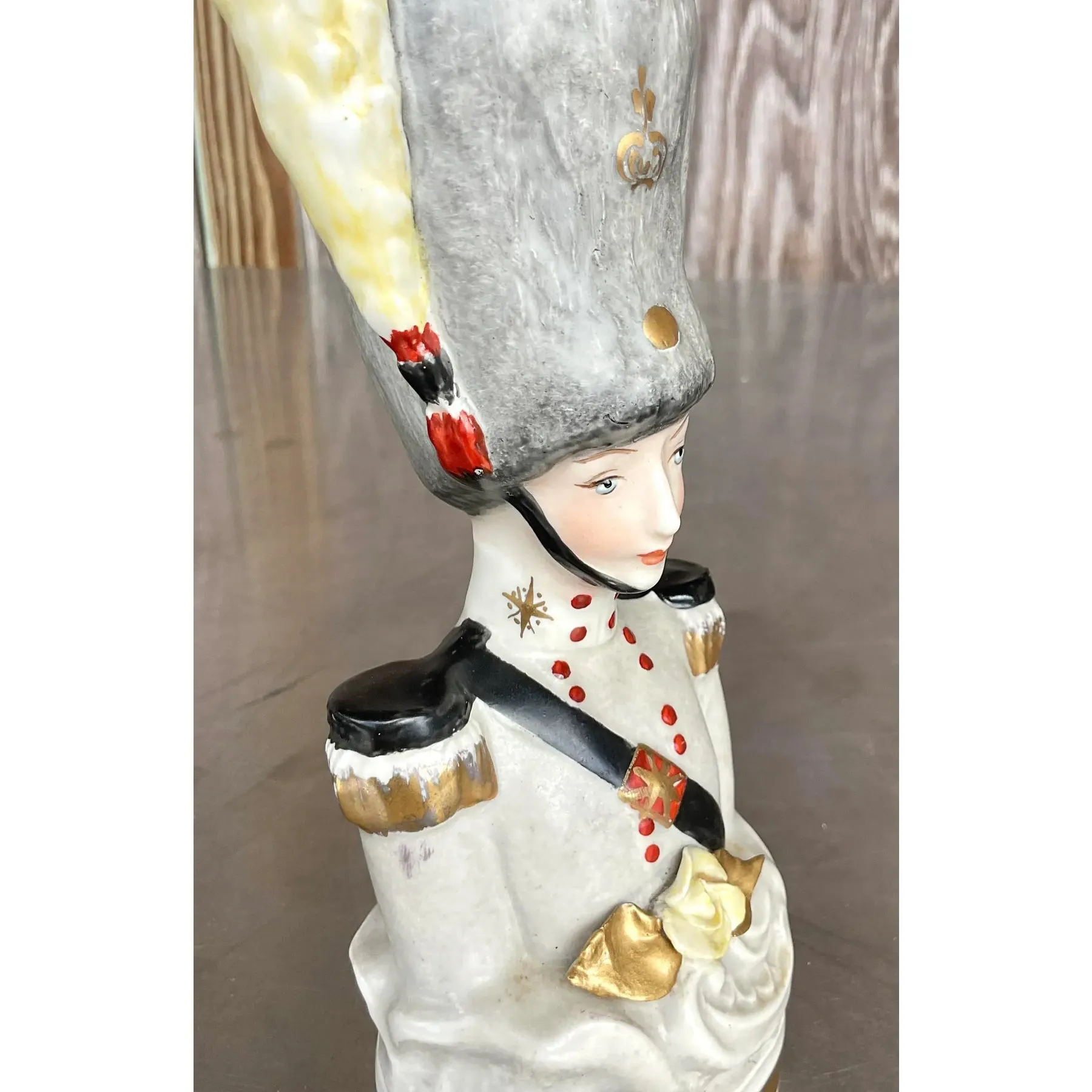 Vintage Hand-Painted Ceramic Military Bust — additional photo 3