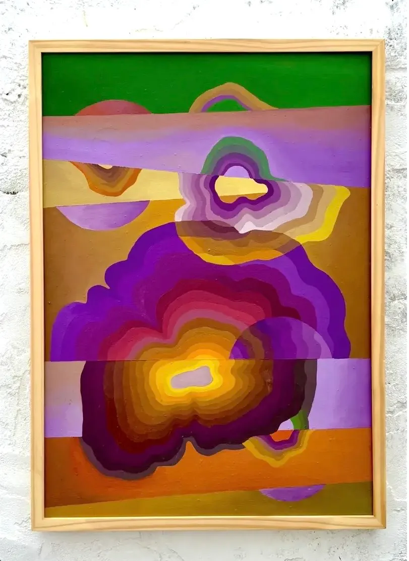 Vintage Boho Abstract Original Oil on Canvas — additional photo 5