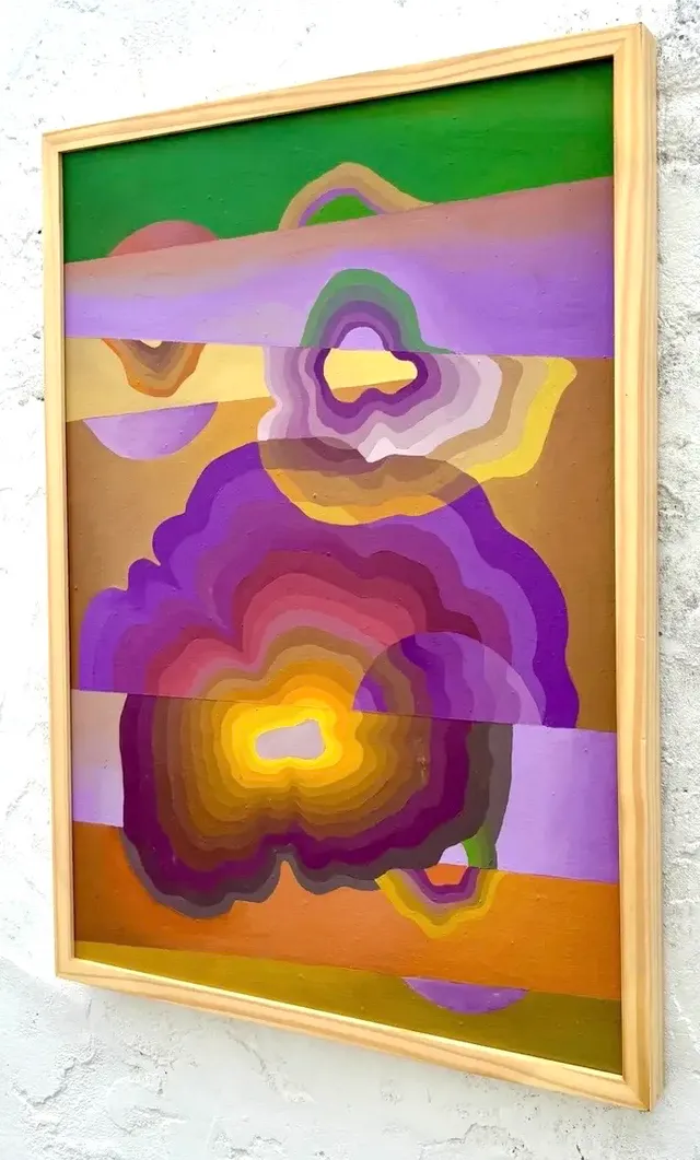 Vintage Boho Abstract Original Oil on Canvas — additional photo 8