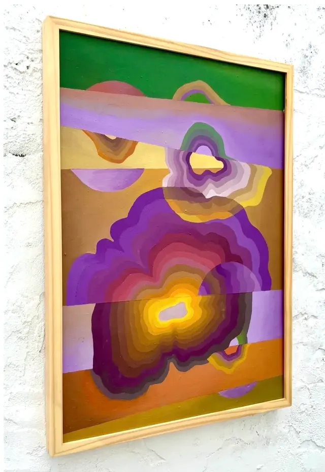 Vintage Boho Abstract Original Oil on Canvas — additional photo 6
