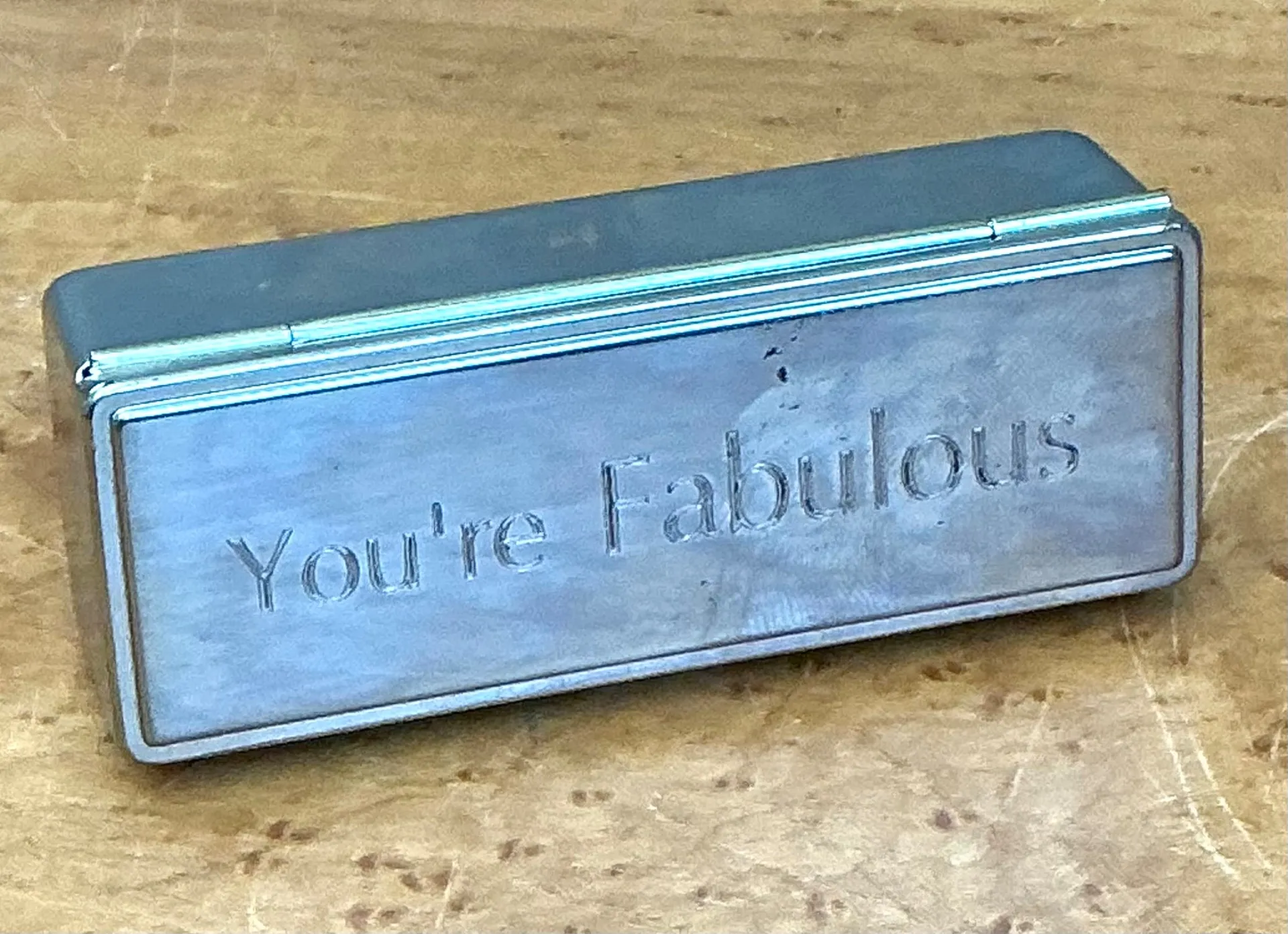 Vintage Engraved Metal Lipstick Case — additional photo 1