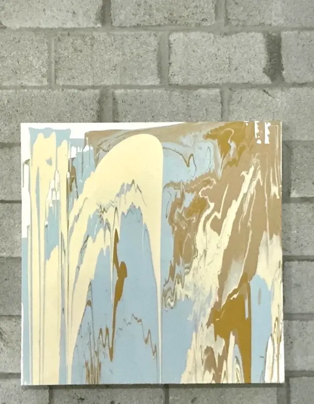 Vintage Boho Abstract Original Oil on Canvas - Canvas, 36W x 36H — additional photo 2