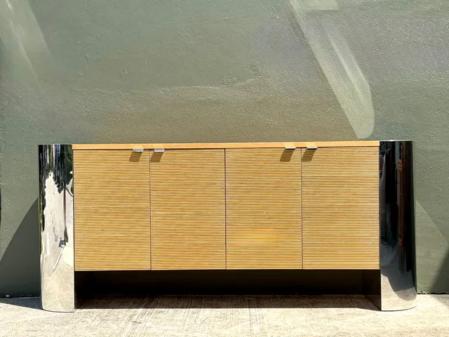 Vintage Polished Chrome and Wood Sideboard — additional photo 3