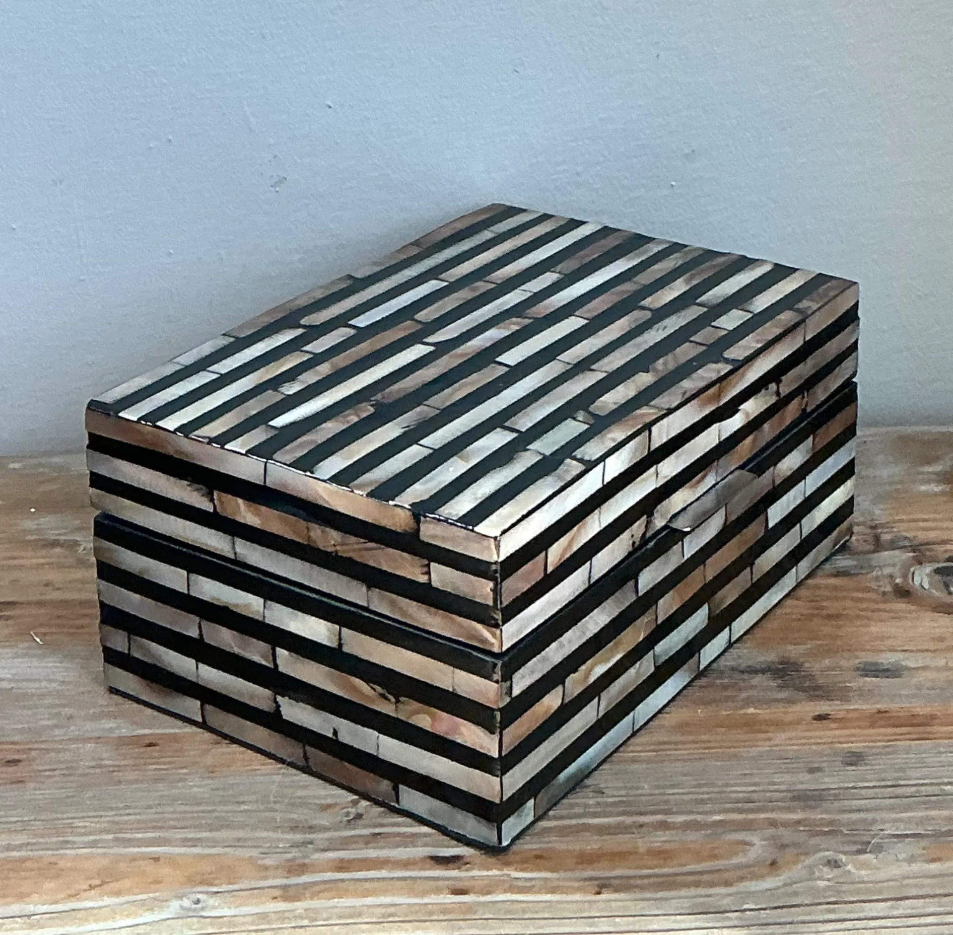 Vintage Striped Inlaid Decorative Box — additional photo 2