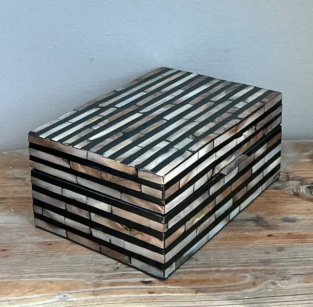 Vintage Striped Inlaid Decorative Box — additional photo 2