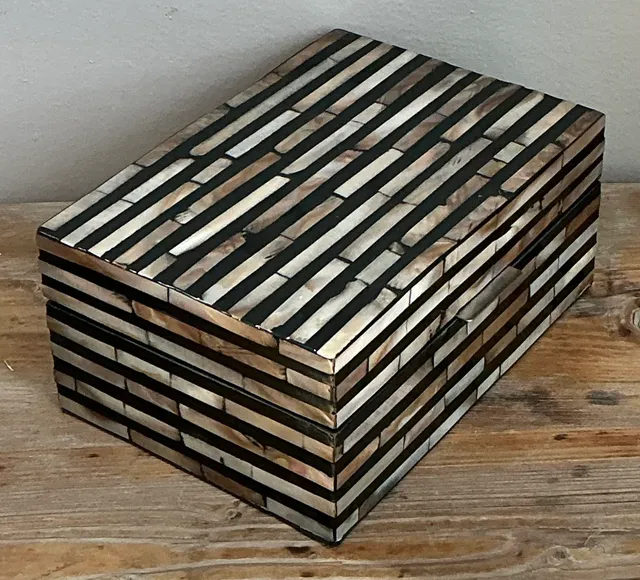 Vintage Striped Inlaid Decorative Box — additional photo 6