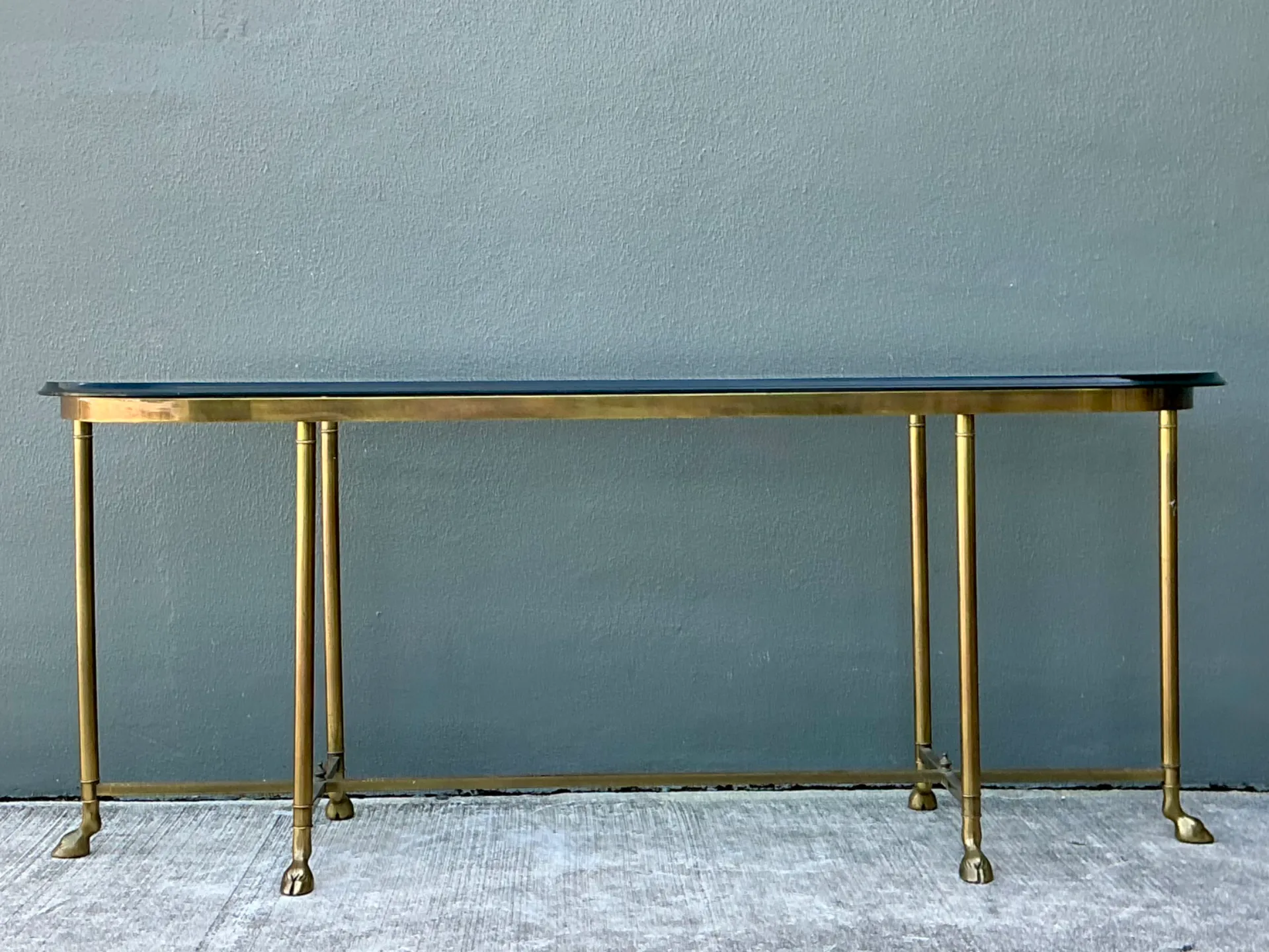 Vintage Brass Hoof Console Table — additional photo 1