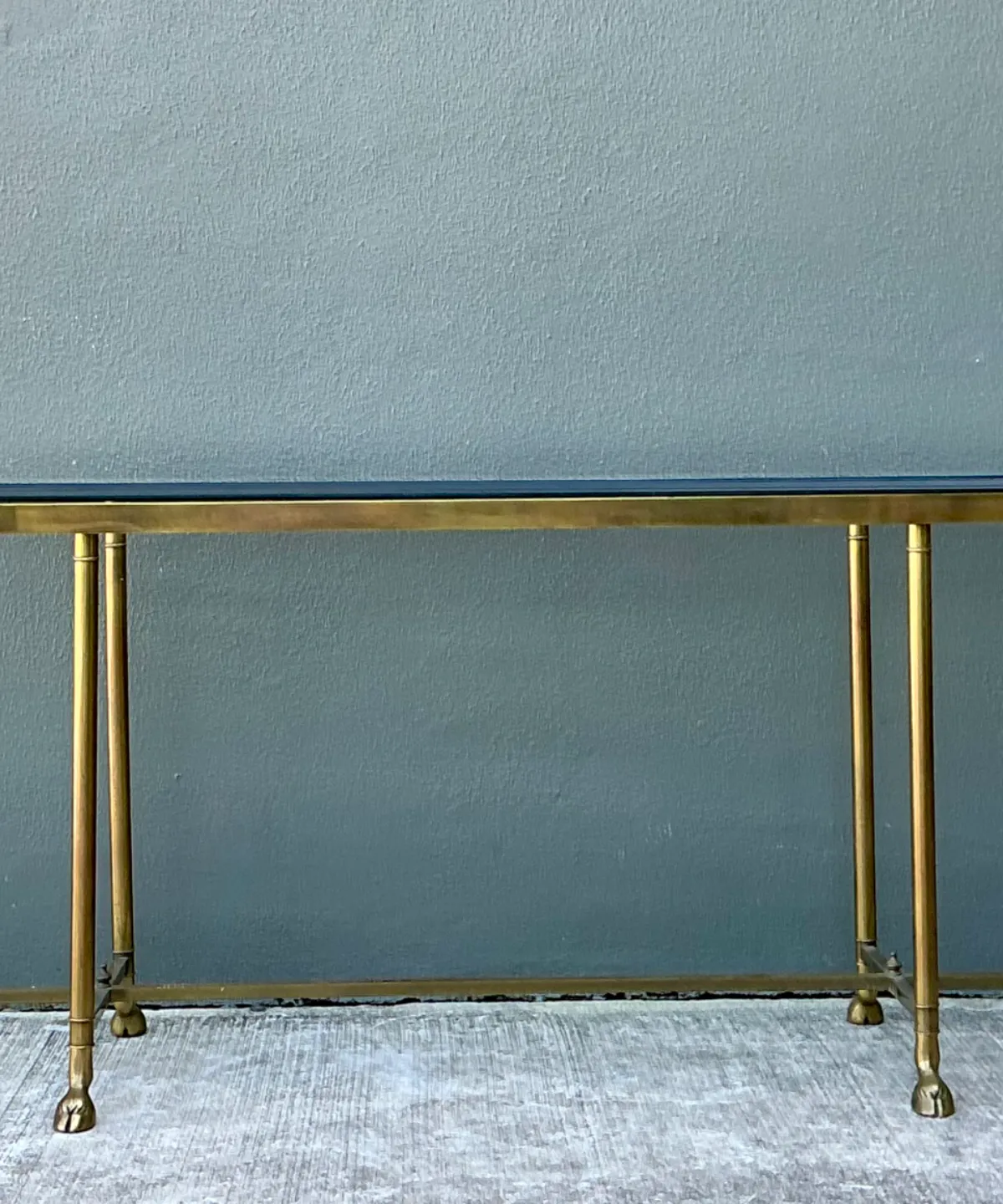 Vintage Brass Hoof Console Table — additional photo 1