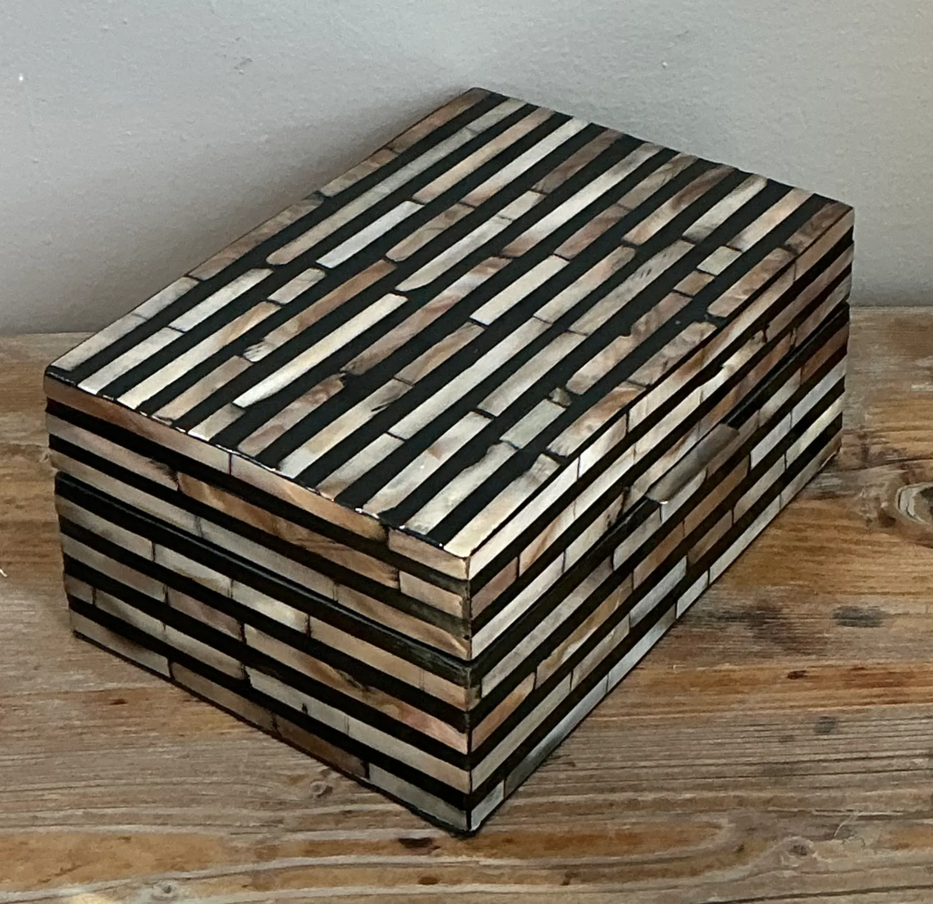 Vintage Striped Inlaid Decorative Box — additional photo 5