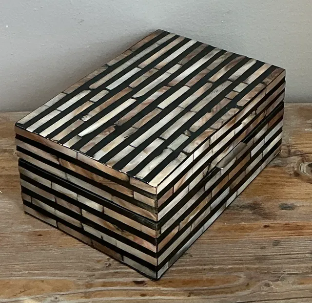 Vintage Striped Inlaid Decorative Box — additional photo 5