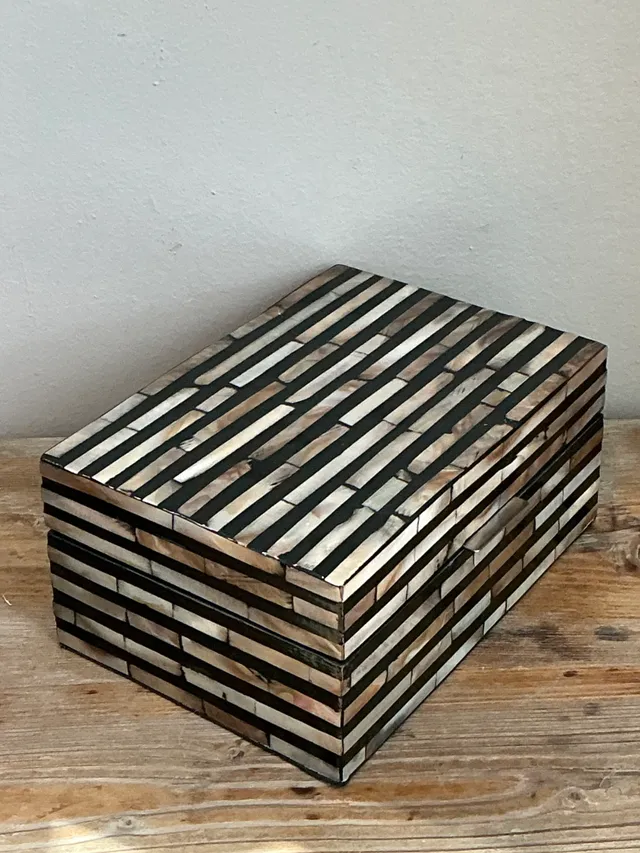 Vintage Striped Inlaid Decorative Box — additional photo 3