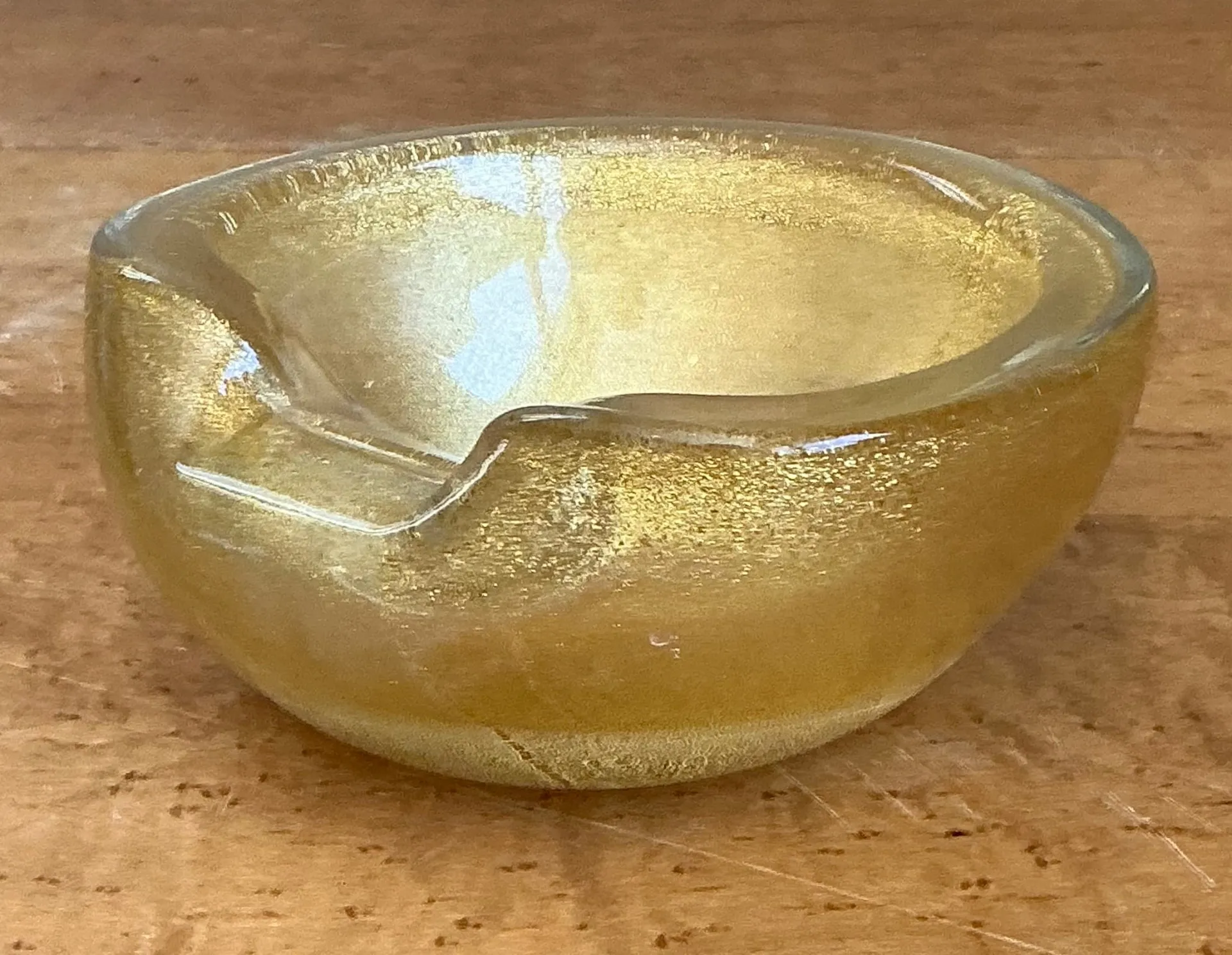 Vintage Murano Gold Flecked Glass Bowl — additional photo 5