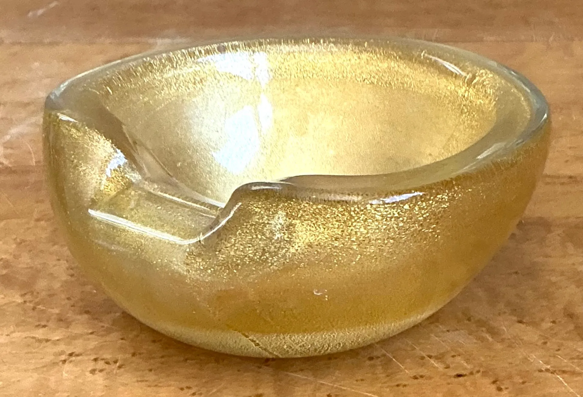 Vintage Murano Gold Flecked Glass Bowl — additional photo 4