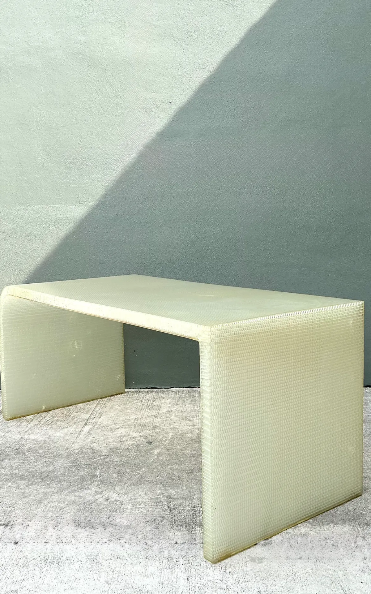 Vintage Cast Polymer Panelite Waterfall Desk After Rem Koolhaas